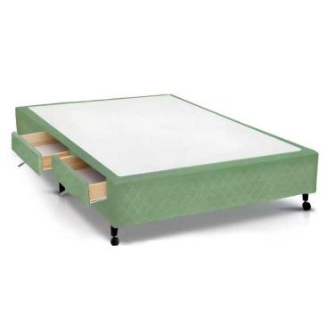 Imagem de Cama Box Base C/gavetas Casal Poli Tecido Green (138x27-c/2 Gavs) - Castor