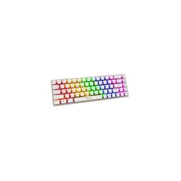 Imagem de Teclado Gamer Mecânico Evolut Lumini LED, Layout 60%, Switch Azul, Transparente Eg217, ABNT2, Branco - EG217
