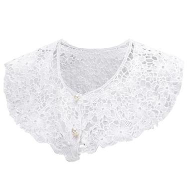 Imagem de Blusa de renda falsa, gola removível, meia falsa - yiweisai