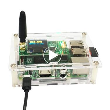 Imagem de Mokxihit Novo Dmr Hotspot Ethernet Port Estação De Rádio Montada Wifi Voice Modem Suporte Dmr Dstar Ysf P25 Fusion Antenna Raspbery P Modelo 2B Duas Cores Oled Acrylic Shell