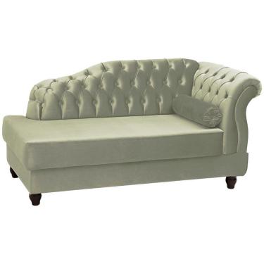 Imagem de Recamier Diva Chaise Capitone 160 Cm Pes Mdf Gane Sl 940 Veludo Peer Sl 940