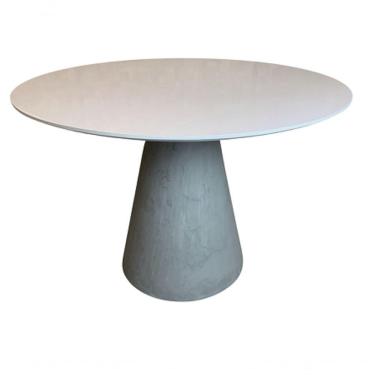 Imagem de Mesa De Jantar Cone Concreto 160 Cm Tampo Laqueada Cor Branco