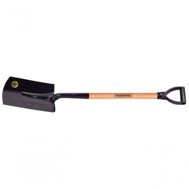 Imagem de Vanga Quadrada Virada Tramontina Em Aço Com Cabo De Madeira 71cm