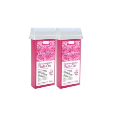 Imagem de Kit c/2 Cera Refil Roll On Rosa 100g - Depilflax