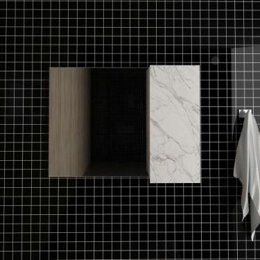 Imagem de Espelheira Banheiro 1 Porta 80Cm Cr10082 Mármore Branco - MULTIMOVEIS