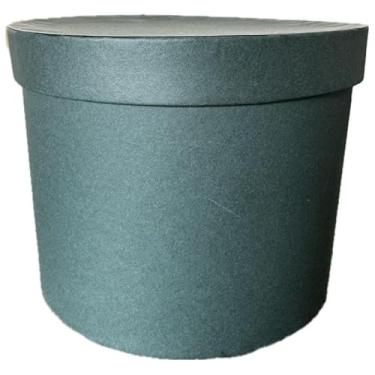 Imagem de Caixa de Presente Redonda Cartonada 17,5x14cm e 24x15cm ideal para presentes, doces, lembrancinhas celebrações elegantes e apresentação diferenciada(VERDE,17,5X14)