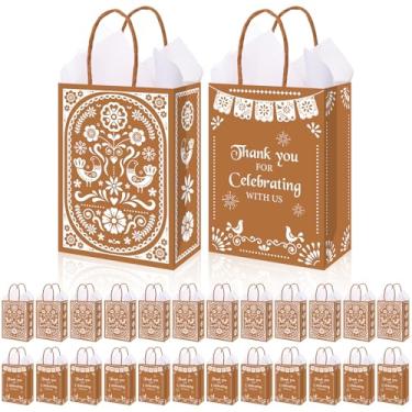 Imagem de 24 peças Cielito Lindo decoração de chá de bebê lembrancinha de festa sacos de presente com alça de papel mexicano sacos de brindes para convidados chá de bebê gênero revelar aniversário casamento