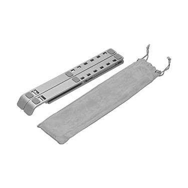 Imagem de Estink Suporte para Notebook Ajustável Elevador Portátil para Notebook de Liga de Alumínio Dobrável Suporte para Computador Ventilado para Resfriamento Adequado para Notebooks Abaixo de (Prata)