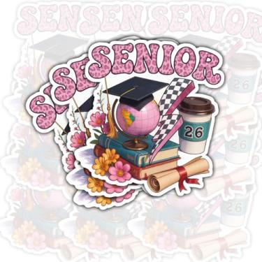 Imagem de Pacote de adesivos de formatura para senior 2026 com 3 peças para laptops, garrafas de água, cadernos, álbuns, espírito escolar e lembrancinhas de festa de formatura (7,6 cm)