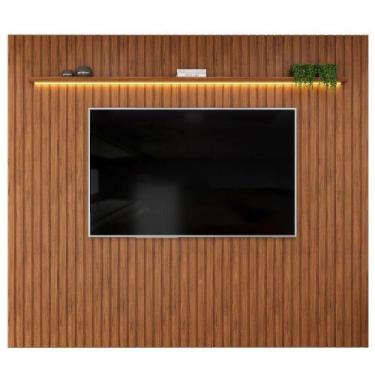 Imagem de Painel Para Tv Até 90 Polegadas 2,75m Ripado Autêntico Com Led E Prate