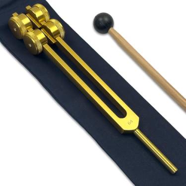 Imagem de Diapasão OTTO de 64 Hz para cura com extensor atenuador – Ferramenta osteofônica para terapia de som e aplicação de biocampo | Ouro