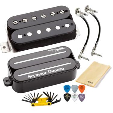Imagem de Conjunto de captador Seymour Duncan Dimebag Humbucker com ponte SH-13 Dimebucker SH-1 59 Neck Tonebird Groovetech Tool, Patch MRR, pacote de pano polido Dunlop Picks 11102-83-B