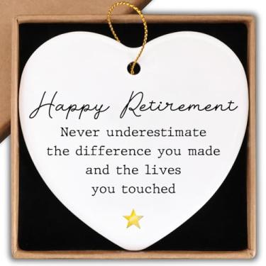 Imagem de Presentes de aposentadoria para mulheres, colegas de trabalho, enfermeiras, professores, enfeite de Natal, sinal de lembrança, placa de coração, nunca subestime a diferença que você fez, presentes de