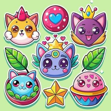 Imagem de Adesivo Fofo Kawai para Quarto e Cadernos Decoração Infantil com Personagens Diversos 50x50cm