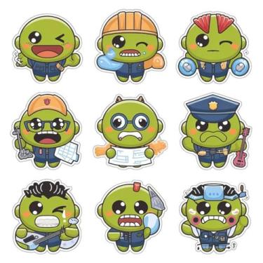 Imagem de Adesivo Decorativo Infantil Kawai com Personagens Divertidos para Quarto, Caderno e Parede 50x50cm