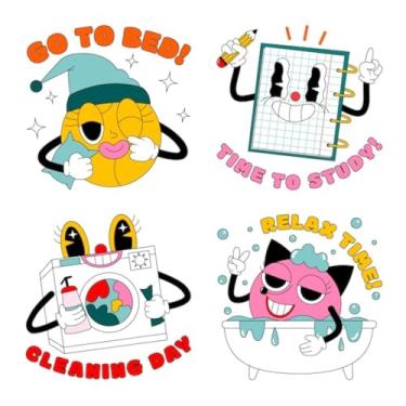 Imagem de Adesivos Kawai para Crianças Decorativos de Quarto e Cadernos - Conjunto Fofo com Personagens Encantadores 50x50cm