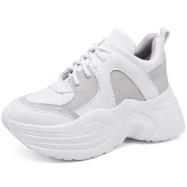 Imagem de Tênis Sneaker Chunky Casual Basico Pires Shoes com Cadarço Sola Borrac