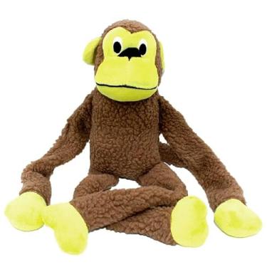 Imagem de Brinquedo Para Cachorro De PelúCia Com Apito Interativo, Mordedor Macio, Ideal Para CãEs De RaçAs Pequenas E MéDias(Macaco)