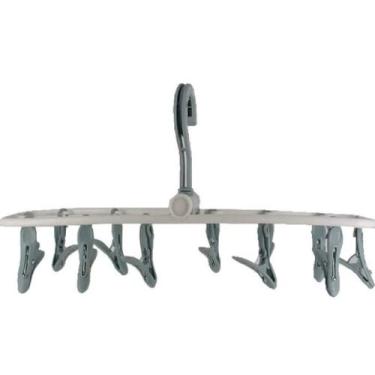 Imagem de Varal De Roupas Íntimas Dobrável 12 Prendedores Mini - FUXING, Cinza