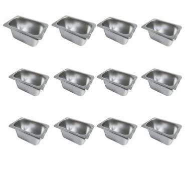 Imagem de Cuba Gastronômica Inox Gn 1/9 X100 Rechaud Kit 12 Unidades - Losan