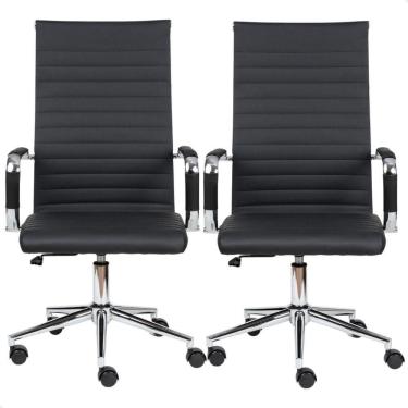 Imagem de Cadeira Escritório Esteirinha Presidente Charles Eames Kit 02 Unidades Preto