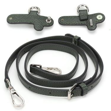 Imagem de AIDUCHO Alça para mini bolsa Longchamp, bolsa transversal de couro ajustável, kit de alças de ombro, Verde