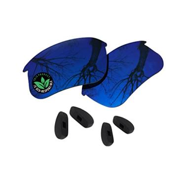 Imagem de Raydi Lentes de reposição de policarbonato e protetores de nariz para óculos de sol Bose Tempo BMD0011, Trail Blue espelhado - polarizado, One Size