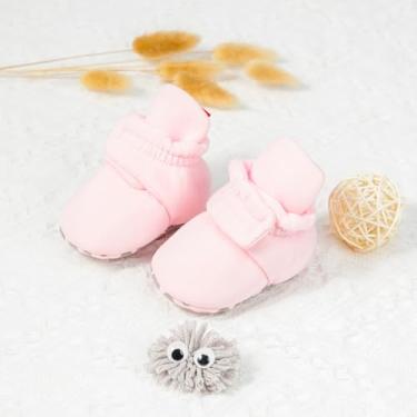 Imagem de Botas de lã para bebês recém-nascidos, unissex, antiderrapante, recém-nascidos, primeiros andadores, sapatos quentes, A04/Rosa, 12-18 Months Toddler