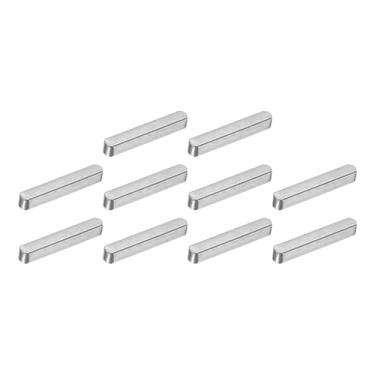 Imagem de uxcell Chave de pena redonda de 10 peças, chaveiro de eixo de acionamento paralelo de aço carbono 4 x 4 x 25 mm, chaveta de máquina para conexão de fixação do tipo de eixo