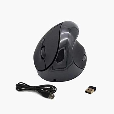 Imagem de Mouse óptico vertical,mewmewcat Mouse óptico Vertical Mouse Ergonômico Mouse Sem Fio Recarregável Bateria Embutida com Interruptor DPI para PC Laptop (Preto)