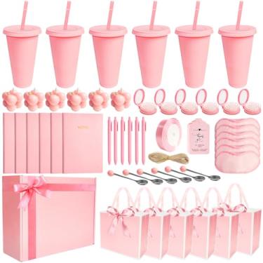 Imagem de 75 peças de prêmios de chá de bebê para vencedores de jogos presentes de chá de bebê, incluindo copos com tampas, velas perfumadas, máscaras de olhos, saco de presente e outros para chá de panela