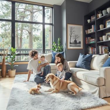 Imagem de Tapete de 7 x 12 cm, tapete de cabeceira para dormitório, tapetes pequenos para quarto, tapetes antiderrapantes e fofos para sala de estar, decoração de casa, estética (7 x 12, cinza claro tingido)