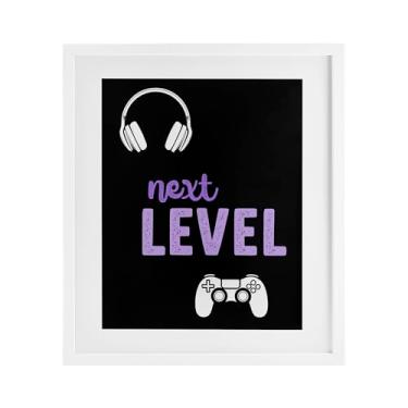 Imagem de Stupell Industries Next Level Headset & Controller Impressão emoldurada preta sob vidro, design por Christine Simpson Art, 40,6 x 33,5 cm