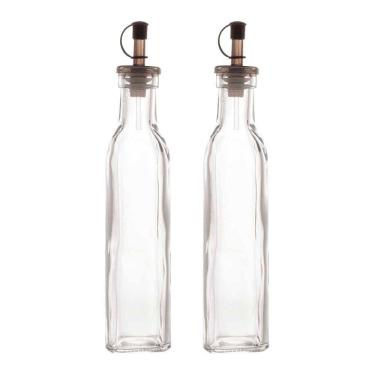 Imagem de Kit 2 Garrafas Para Azeite De Vidro Com Tampa Lyor 270ml