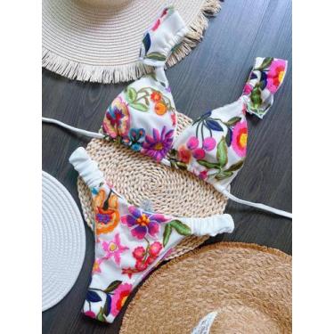 Imagem de Biquini Bordado Artesanal Sexy Feminino RUOTONSEPT - Modelo Triângulo 