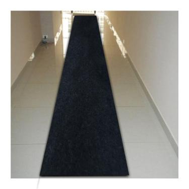 Imagem de Tapete Passadeira Grande Aveludado 050x400 Borda Sem Costura Preto