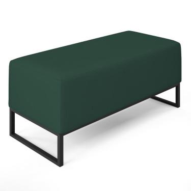 Imagem de Puff Cléo W01 Base De Ferro 90 Cm Suede Verde Musgo
