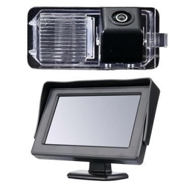 Imagem de Câmera de ré de luz de placa de carro HD com monitor de 4,3 polegadas para Seat MII/e-MII/Lbiza IV 4 Sportcoupe 6J 6J1 6J5 6P1 6P5/Skoda Citigo E-Citigo/VW UP (OEM No. 1S0943021)
