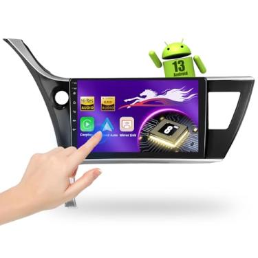 Imagem de Carplay estéreo automotivo sem fio para Toyota Corolla 2017 2018 com tela sensível ao toque de 10,1 polegadas, [Qualcomm 8-core 4 + 64 GB] Android 13 rádio de carro Android Auto BT5.1/DSP/áudio de