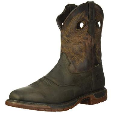 Imagem de ROCKY Tênis masculino original Ride Flex 28 cm impermeável para segurança no trabalho casual - marrom, Marrom escuro Crazy Horse, 13 Wide