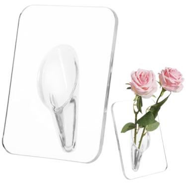 Imagem de Vaso de flores de acrílico transparente em forma de moldura de foto, 15 x 19,8 x 5,8 cm, vaso de mesa retangular, vasos de decoração de casa modernos para arranjos florais, plantas hidropônicas