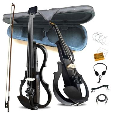 Imagem de Violino elétrico de fibra de carbono premium tamanho 4/4, violino elétrico profissional para iniciantes adultos, adolescentes, violino elétrico com Pro Pick up ZNDS-2301
