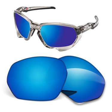 Imagem de Lentes de substituição de 1,5 mm compatíveis com óculos de sol Oakley Plazma OO9019 OO9019A, antiarranhões e resistentes a impactos - Azul gelo polarizado