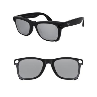 Imagem de HILEEN Clipe polarizado para Ray-Ban Meta Wayfarer RW4008 e Gen 2 RW4012 Grande 53-22 para homens e mulheres proteção UV - Prata