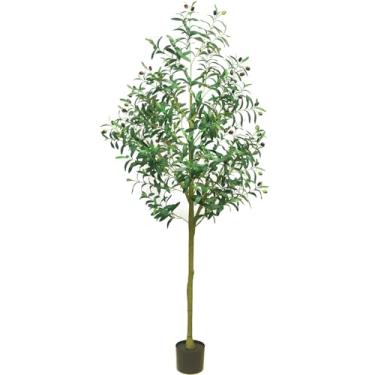 Imagem de Sonvviky Oliveiras artificiais para ambientes internos de 1,8 m - Oliveira falsa para decoração de escritório em casa, folhas de seda realistas com tronco de resina, árvore em vaso interno para sala