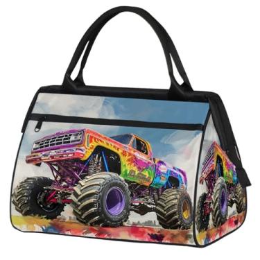 Imagem de Bolsa pequena para o fim de semana, feminina, masculina, floral, borboleta, retrô, colorida, dobrável, bolsa esportiva leve para academia, Cor: 3, 15.2*8.3*11.6 inch, Moderno