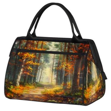 Imagem de Bolsa feminina floral Paisley étnica retrô pequena para o fim de semana para mulheres e homens, bolsa esportiva leve para academia, Cor: 63 cm, 15.2*8.3*11.6 inch, Moderno