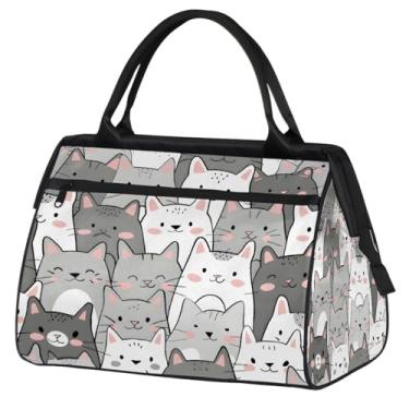 Imagem de Bolsa pequena para o fim de semana para mulheres, homens, flores, girassol, papoula, retrô, dobrável, bolsa de viagem, Cor: 56 cm, 15.2*8.3*11.6 inch, Moderno