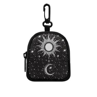 Imagem de Mini porta-moedas portátil para chaves, moedas, fone de ouvido, batom, porta-cartões, organizador de cabos de dados, Sol gótico e lua, P