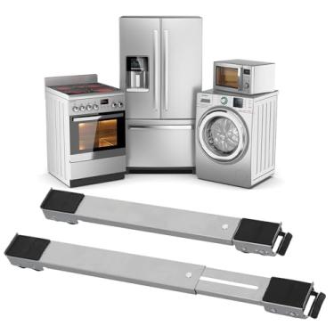 Imagem de Base de Suporte Ajustável com Rodinhas para Eletrodomésticos – Reforçada, Antiderrapante e Ultra-Resistente até 200kg para Geladeira, Fogão e Máquina de Lavar